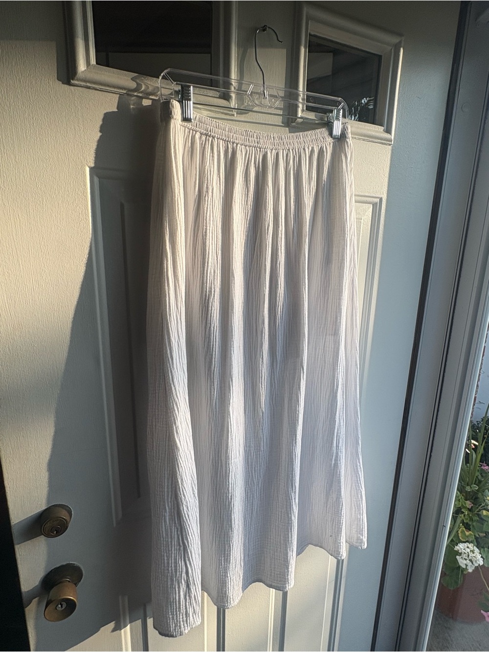 J.Crew Re-Imagined Cotton Crinkle Gauze Maxi Skirt White Ivory Viscose Lined S - Picture 2 of 8